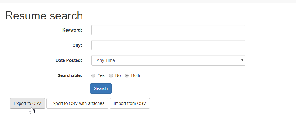 Resume export to csv